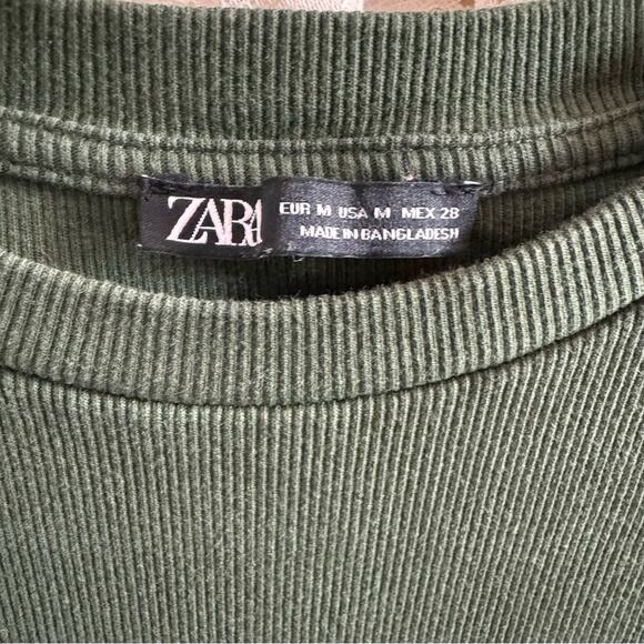 Zara Dark Green T Shirt Dress Size Medium - Picture 3 of 3